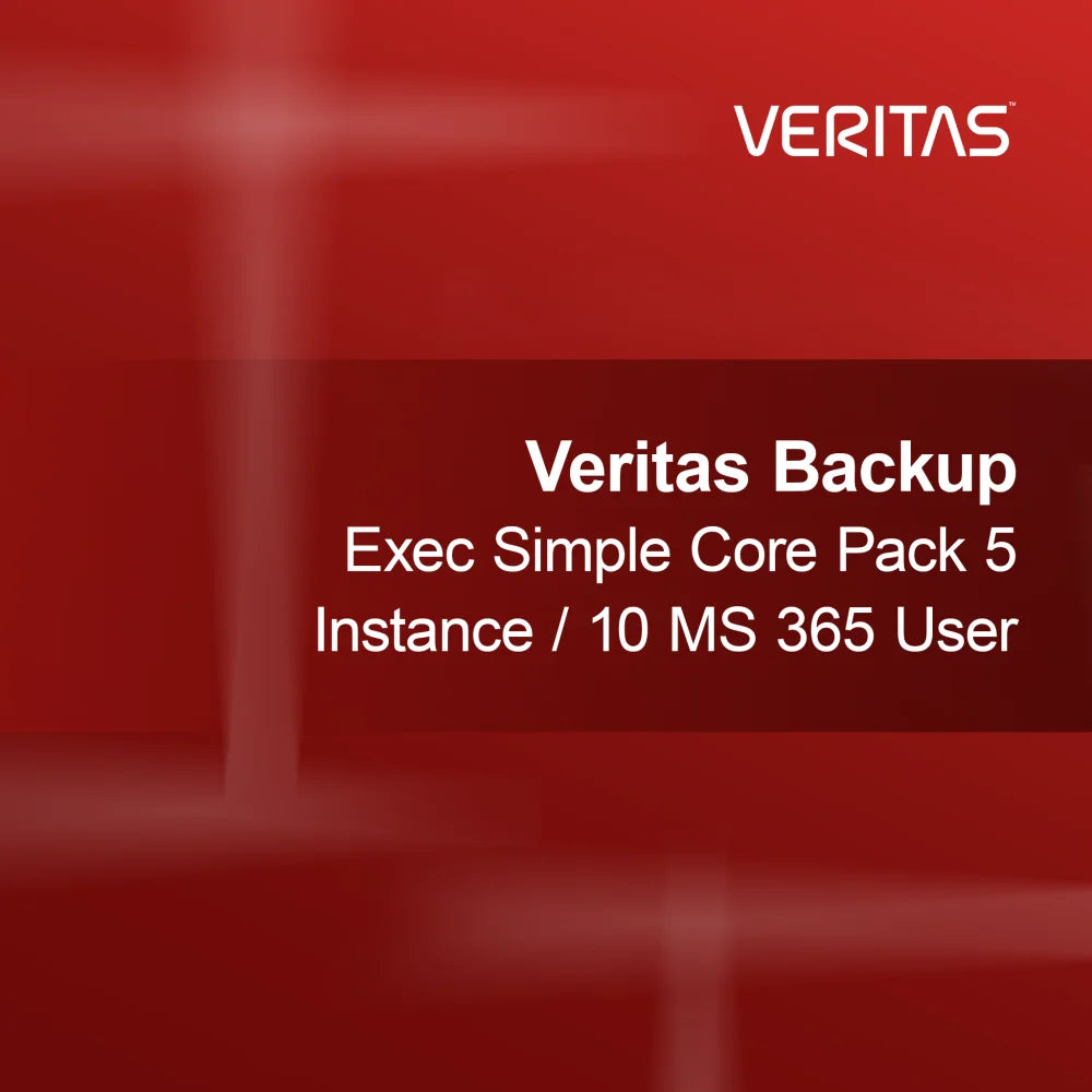 Pacote Básico Simples Veritas Backup Exec 5 Instâncias / 10 Usuários MS 365